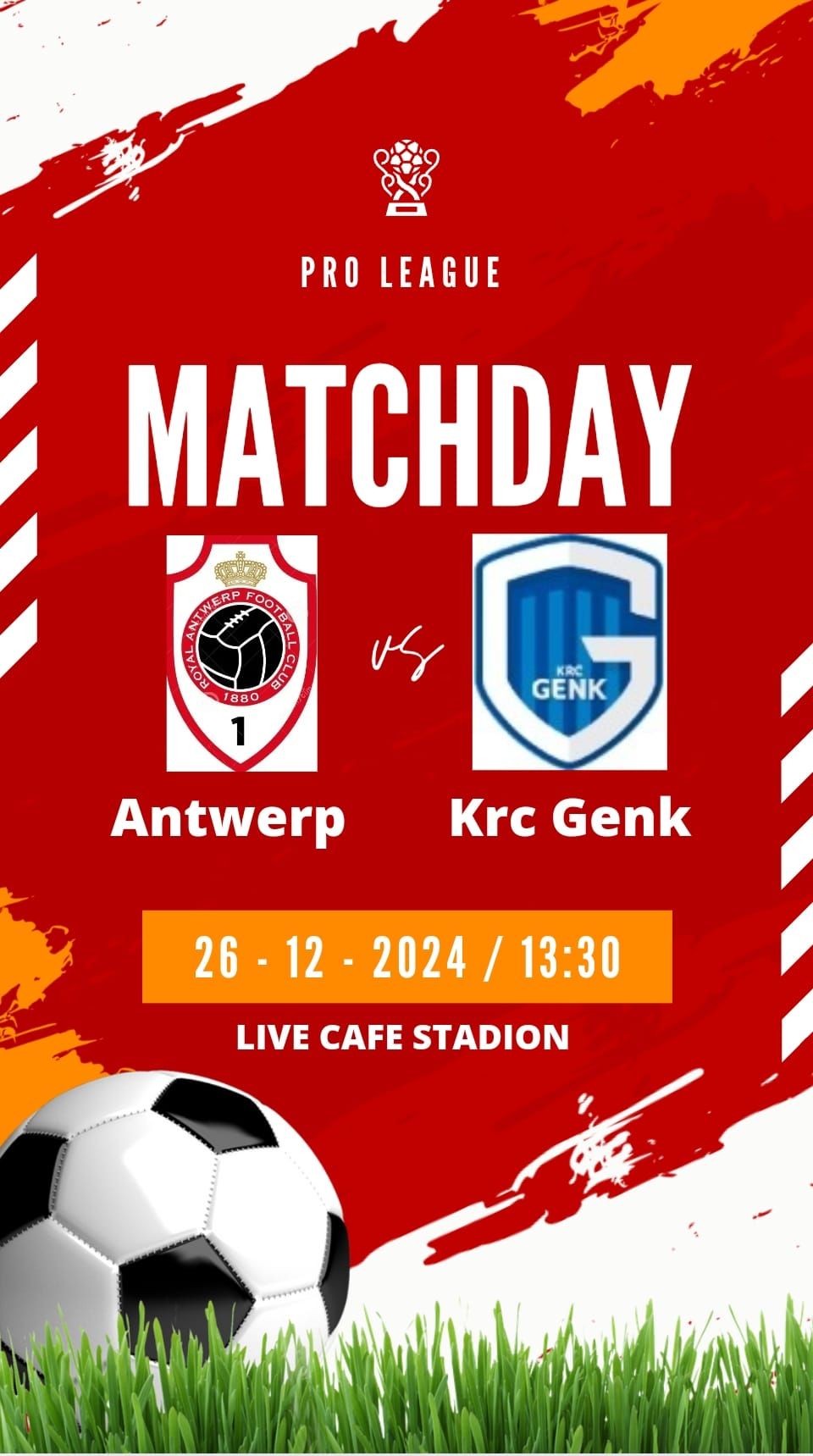 Matchday 20 Antwerp v Krc Genk 