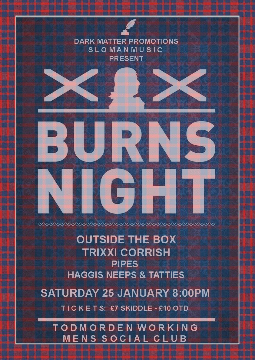 A slomanmusic + Dark Matter Burns Night co-presentation with Outside the Box + Trixxi Corish