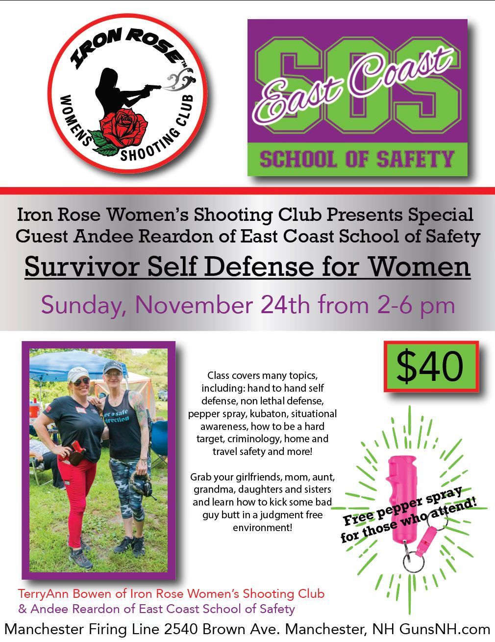 Survivor Self Defense for Women with Special Guest Andee Reardon of East Coast School of Safety