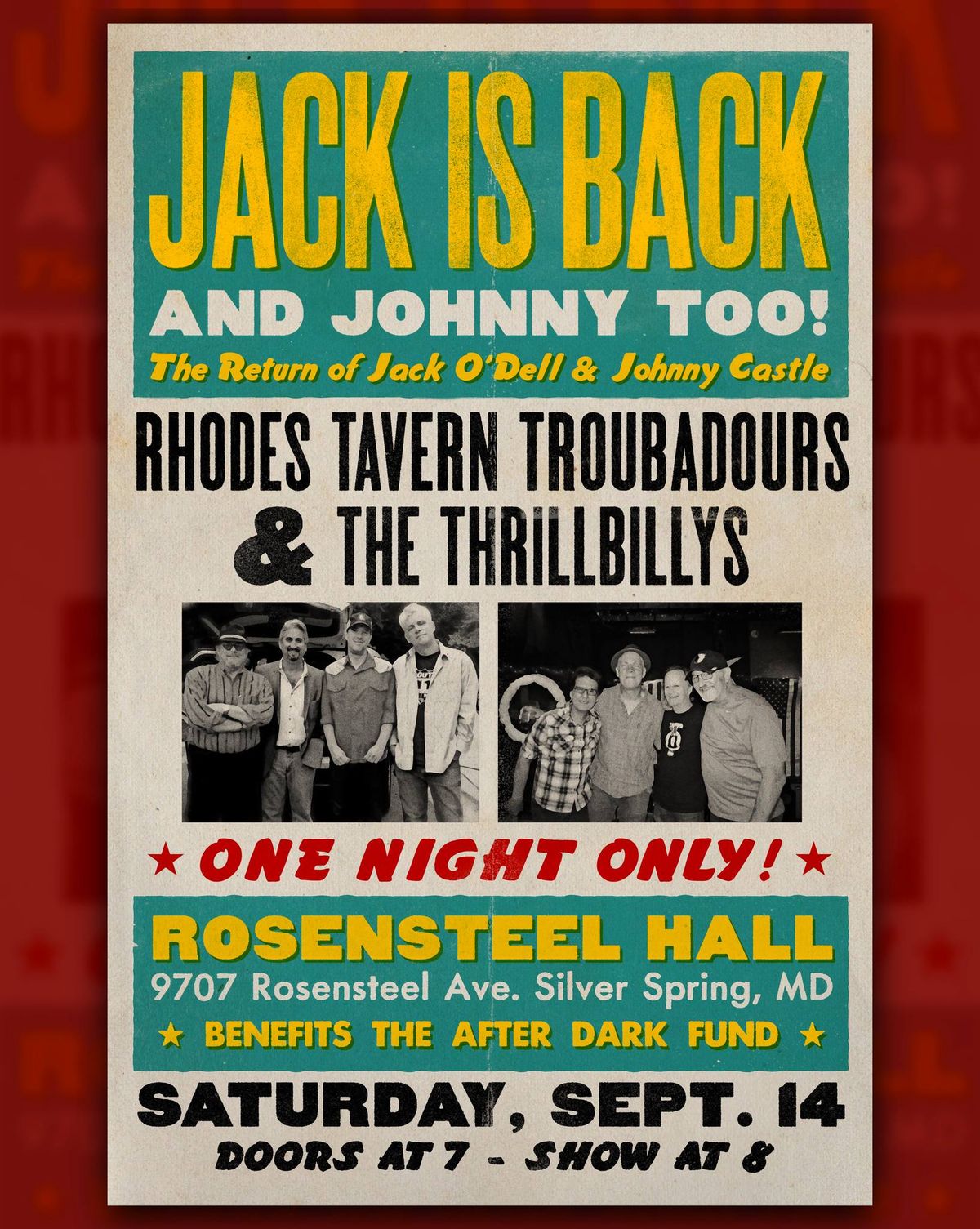 Jack Is Back ! 1 Night Only Rhodes Tavern Troubadours & The Thrillbillys 