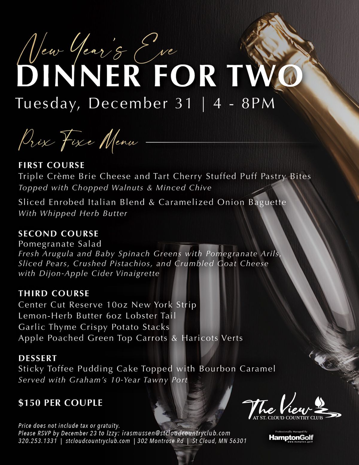 New Year's Eve Dinner for Two (Member Event)