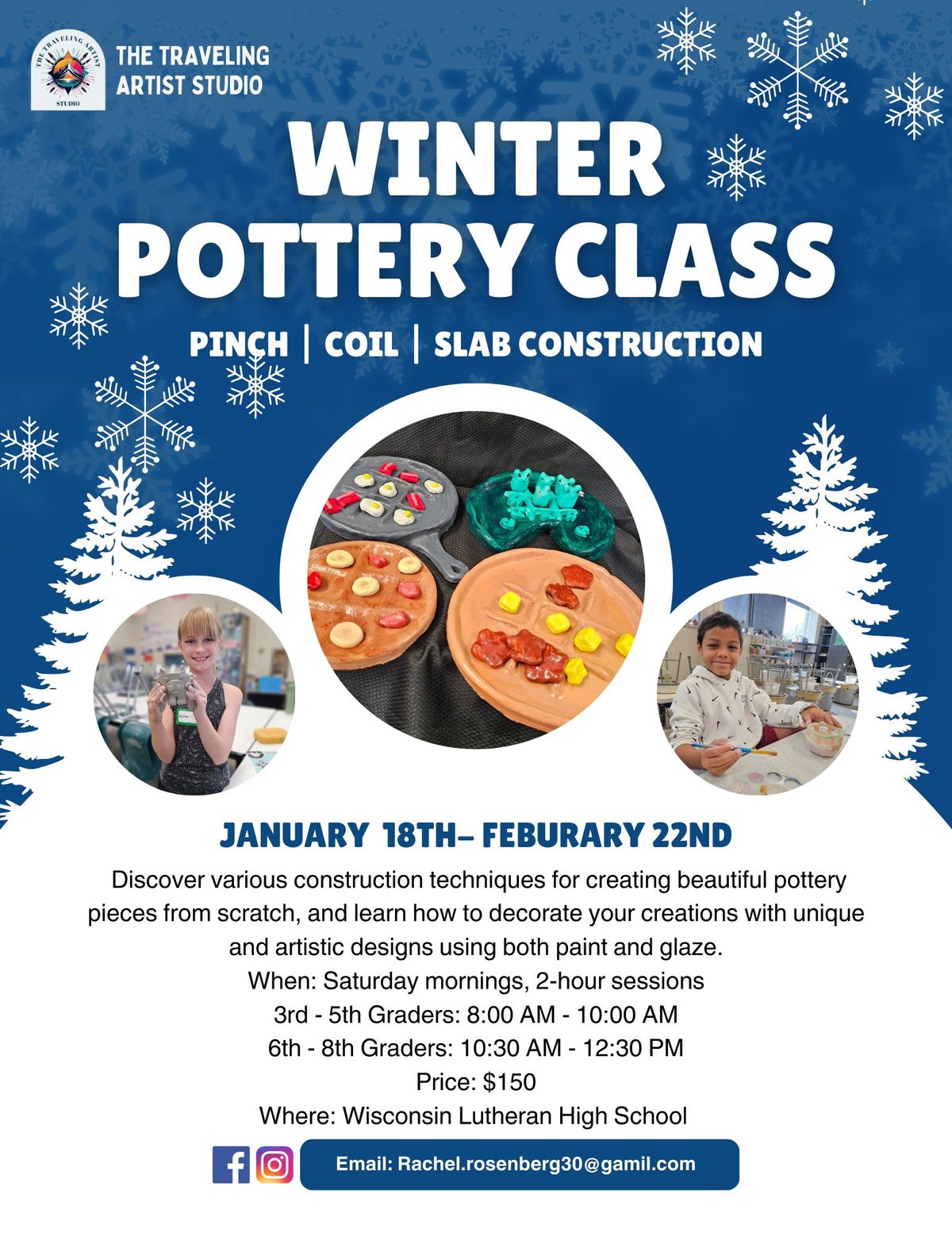 Winter Kid's Pottery Class 