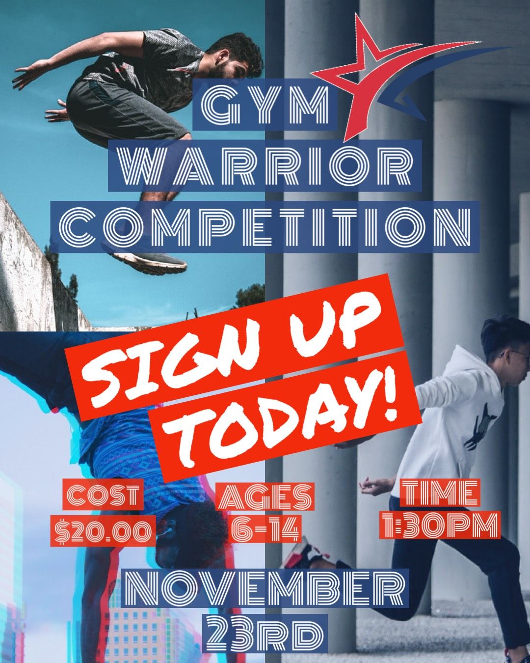 GYM WARRIOR COMPETITION!   Novembrer 23rd!