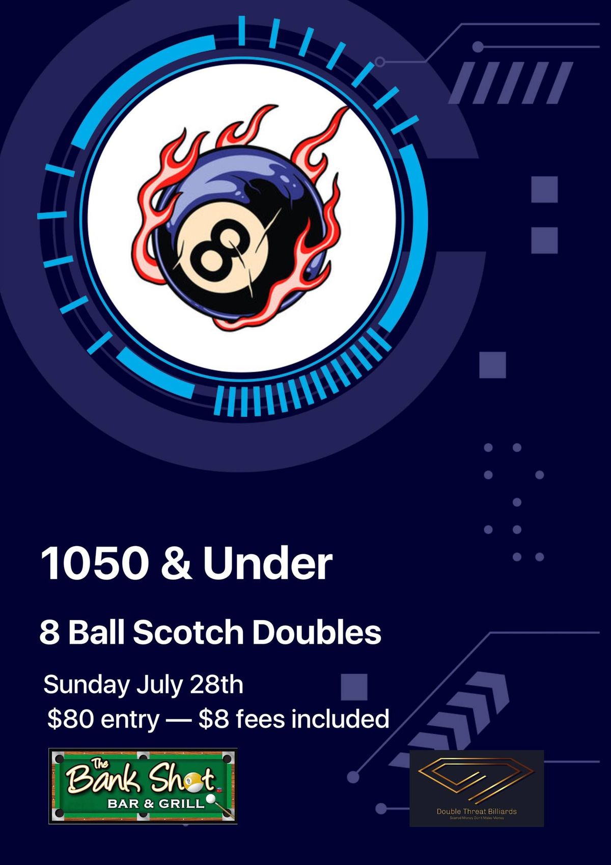 1050 & Under: ALL 8 Ball Scotch Doubles