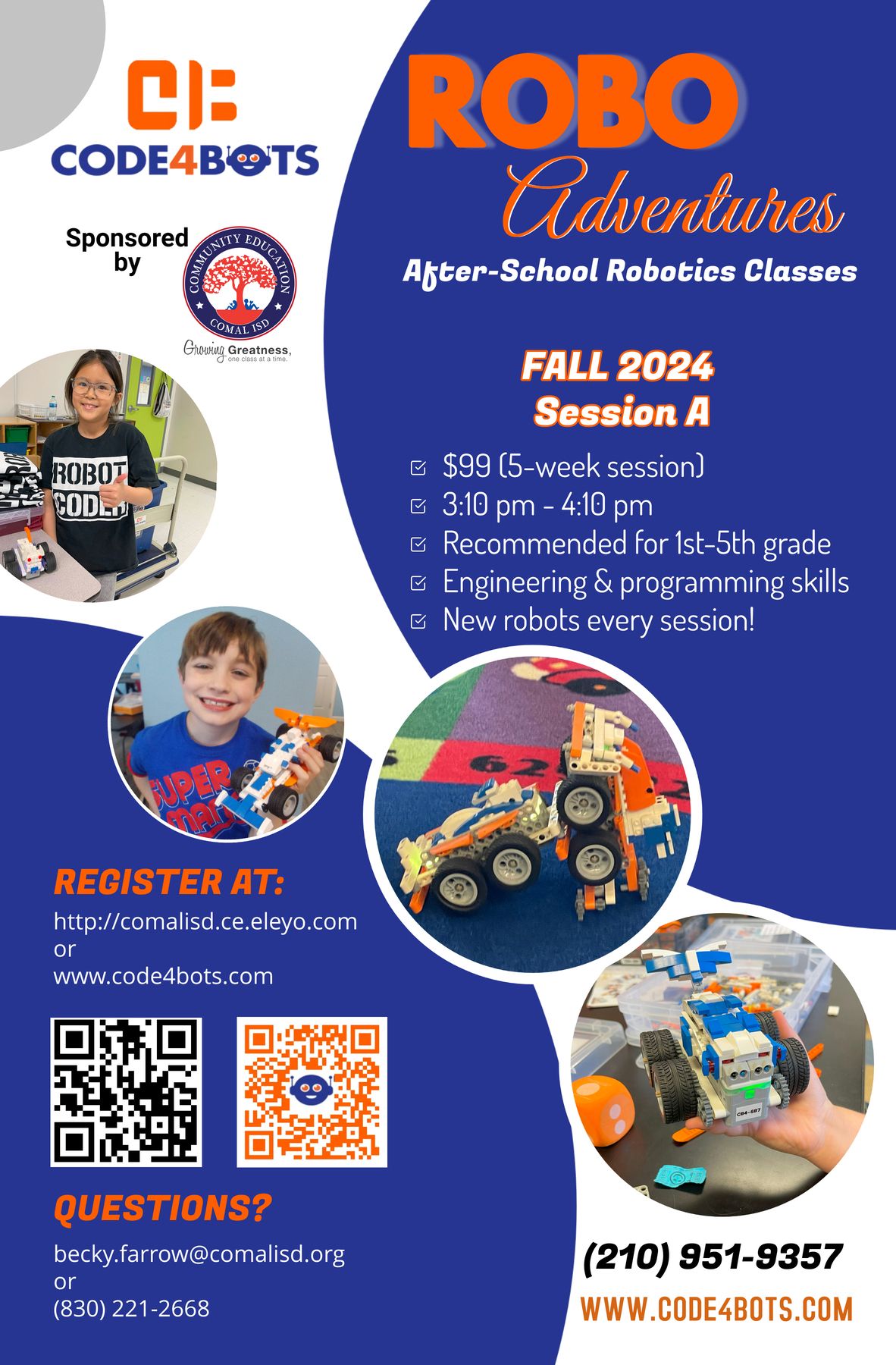 Code4Bots Robo Adventures TPES After-School Robotics Classes