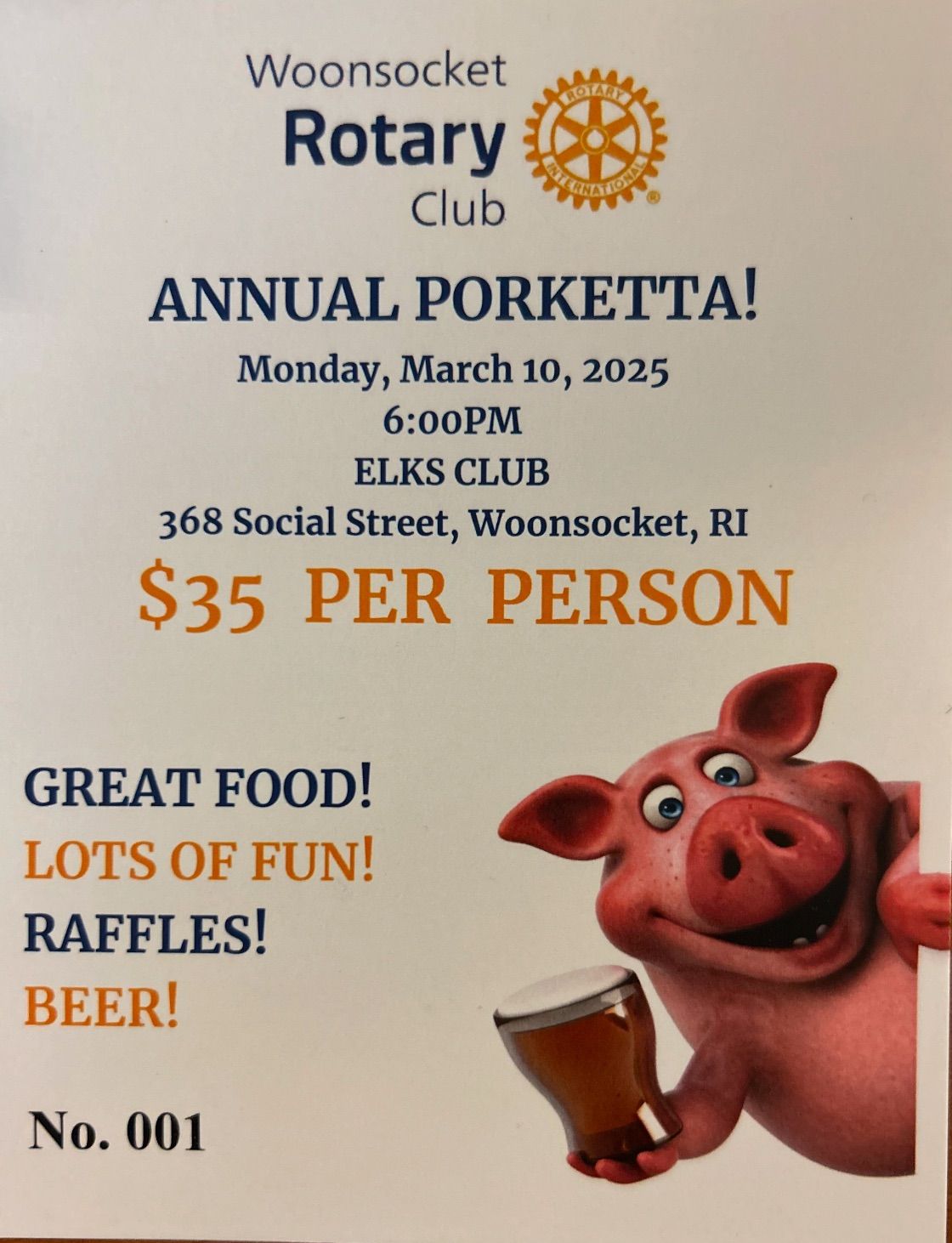 Join us for the Annual Porketta! 