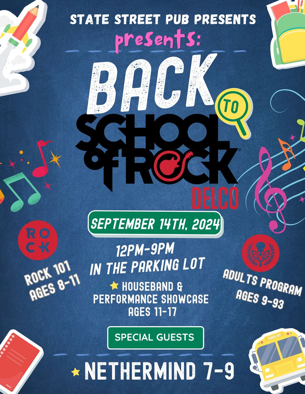 Back to School of Rock Party 