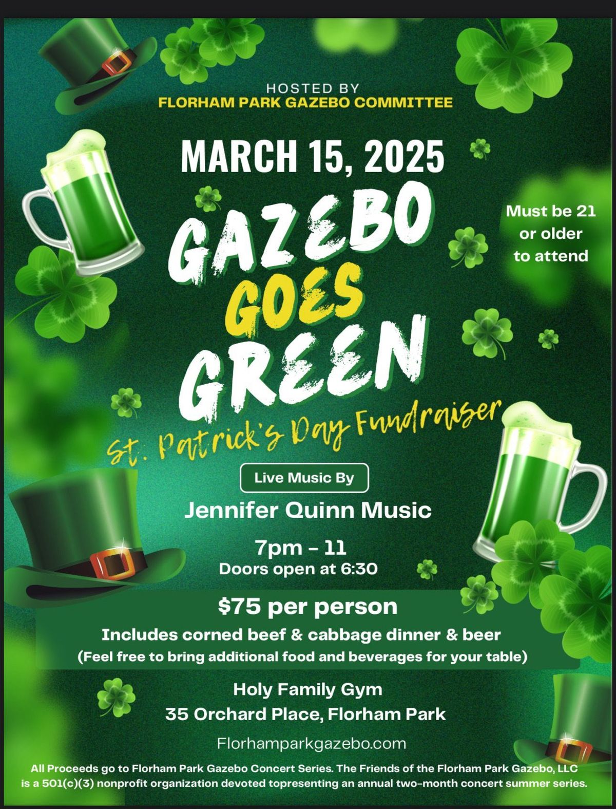 Gazebo Goes Green - St. Patrick's Day Fundraiser - Florham Park, NJ - Jennifer Quinn (Ex)tended Band