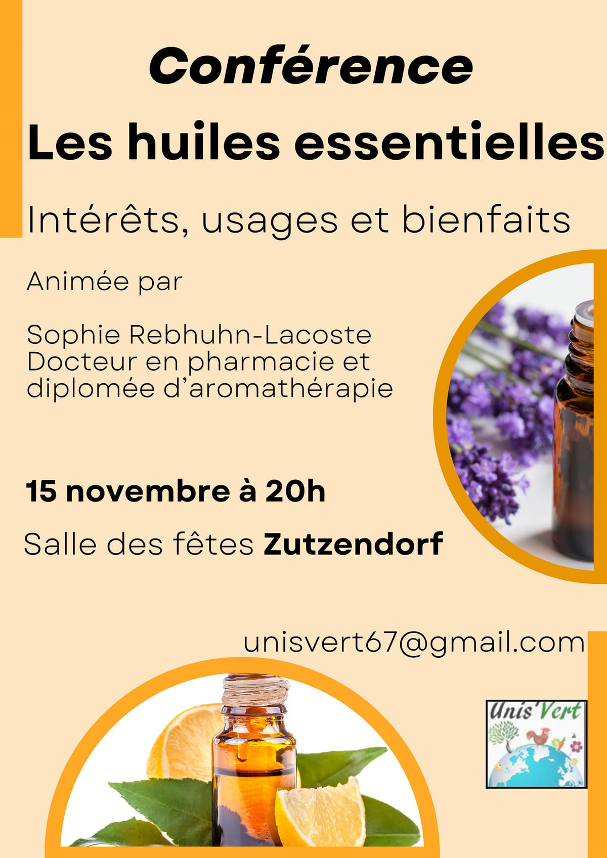 Conf\u00e9rence Sur l'utilisation et les bienfaits des Huiles essentielles 