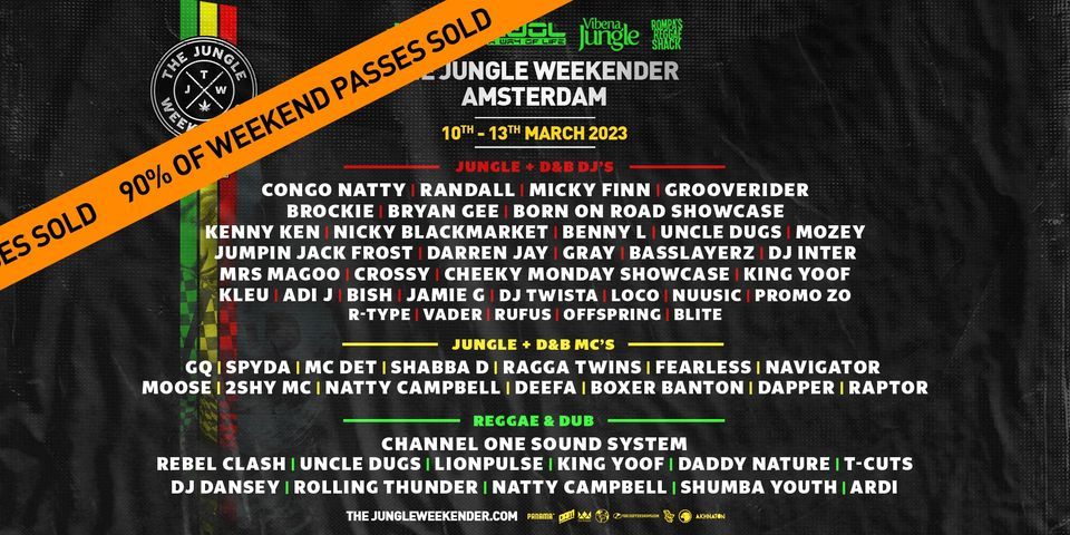 The Jungle Weekender Amsterdam \u2022 10-13 March 2023
