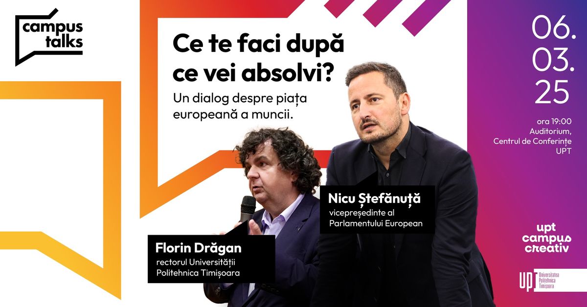 Ce te faci dup\u0103 ce vei absolvi? Dialog deschis \u00eentre Nicu \u0218tef\u0103nu\u021b\u0103 \u0219i Florin Dr\u0103gan 