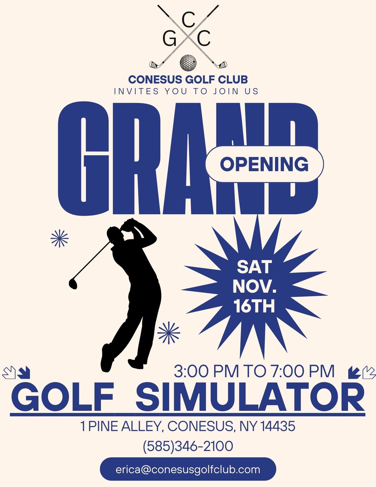 Indoor Golf Simulator Grand Opening 