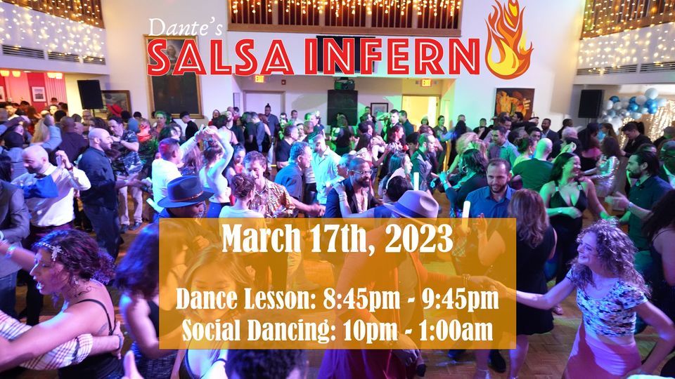 Dantes Salsa Inferno March 17th Salsa/Bachata Dance Social, The Dante Alighieri Society of
