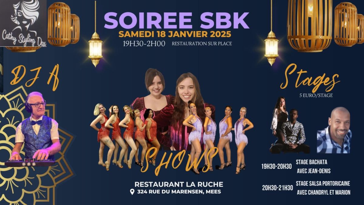 Soir\u00e9e SBK et Stages Bachata et Salsa Portoricaine \u00e0 la Ruche Samedi 18 janvier 2025