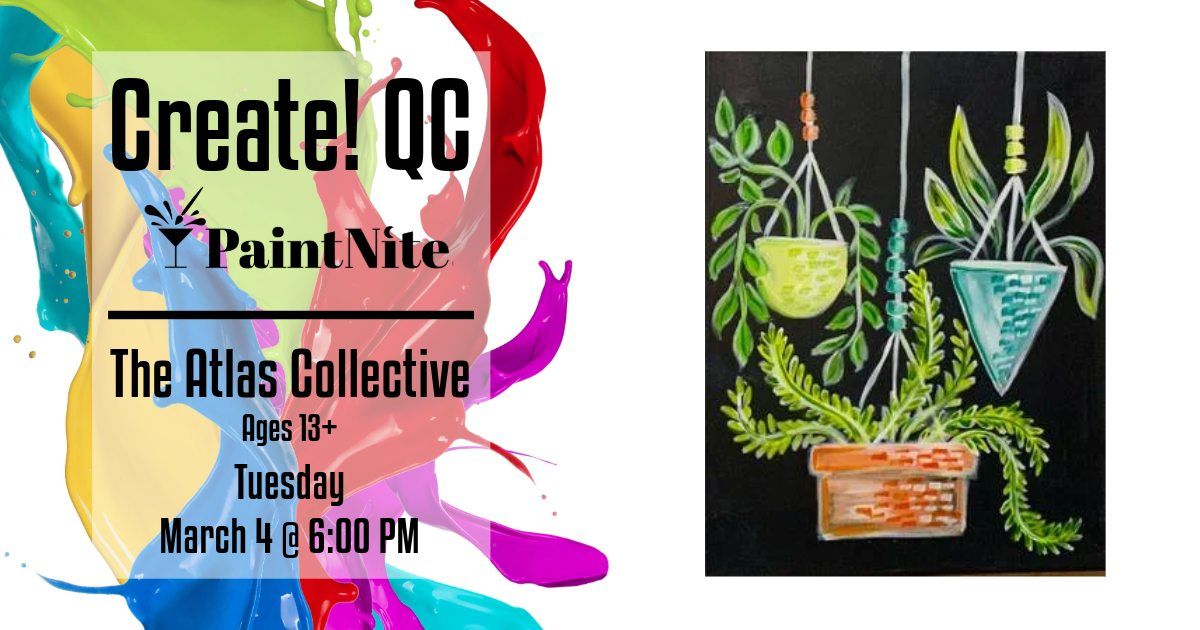 Paint Nite at The Atlas Collective: Hanging Plant Trio