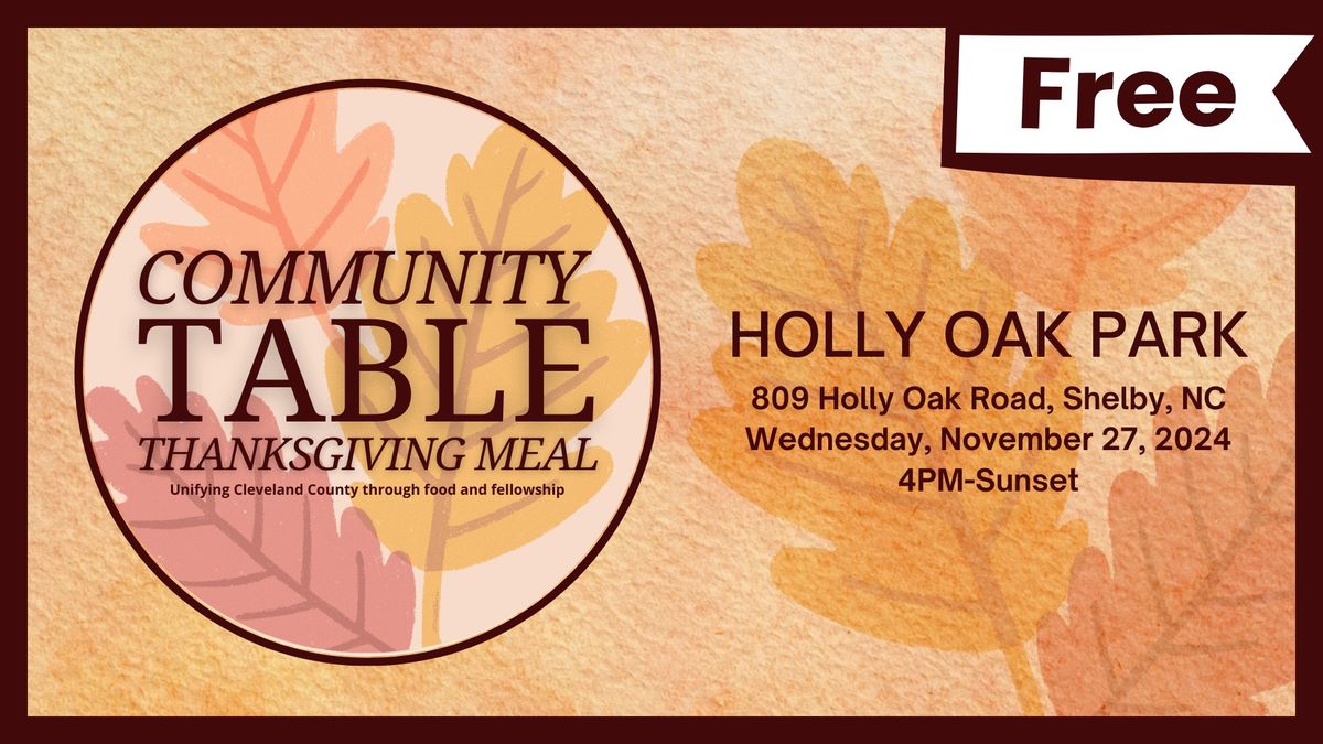 Community Table Thanksgiving Meal: Holly Oak Park