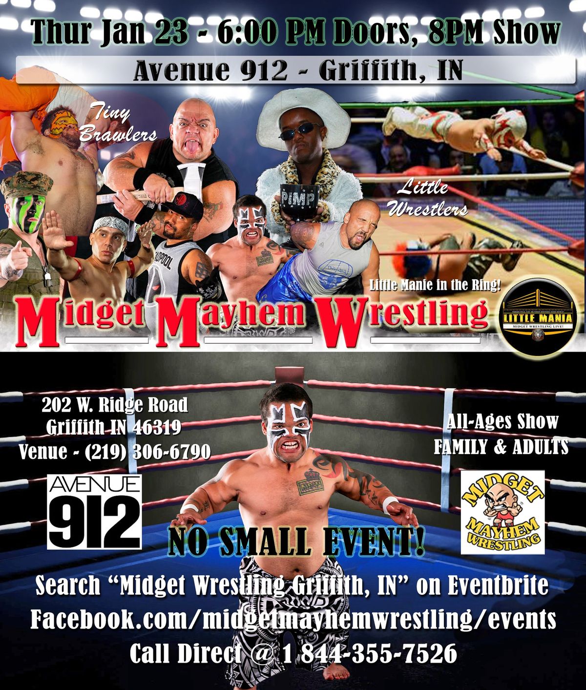 Midget Mayhem Micro-Wrestling Event - Griffith IN (All-Ages)