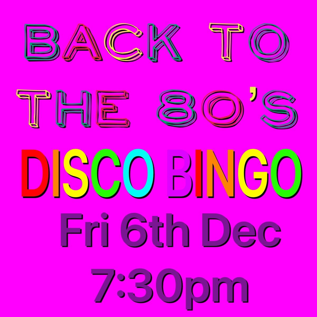 80s Disco Bingo