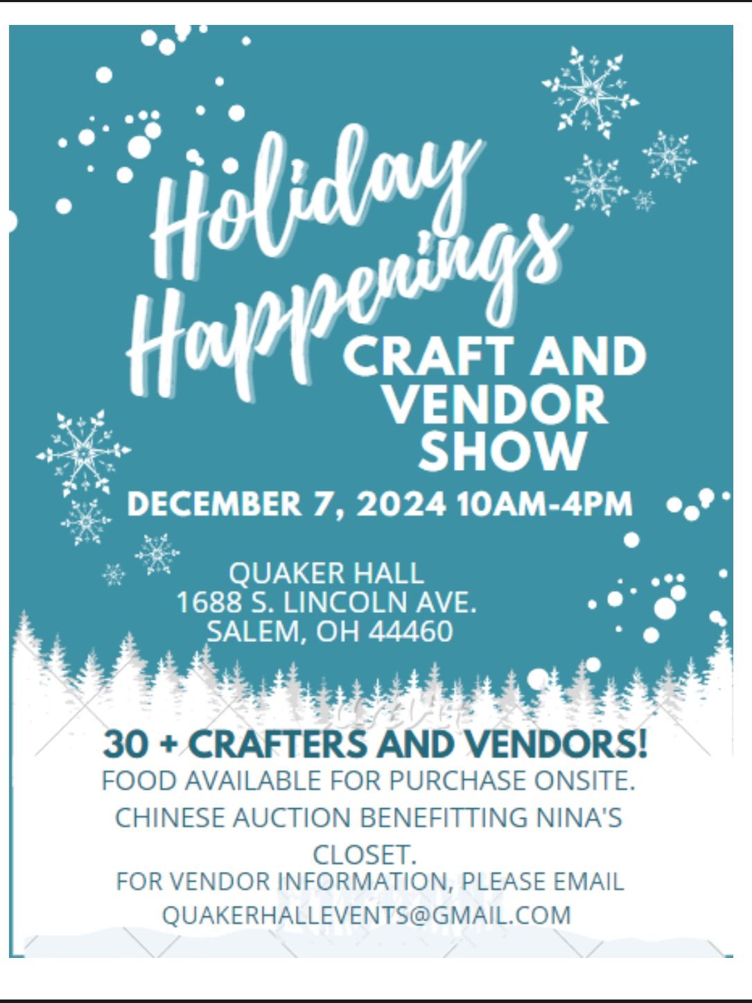 HOLIDAY HAPPENINGS CRAFT & VENDOR SHOW