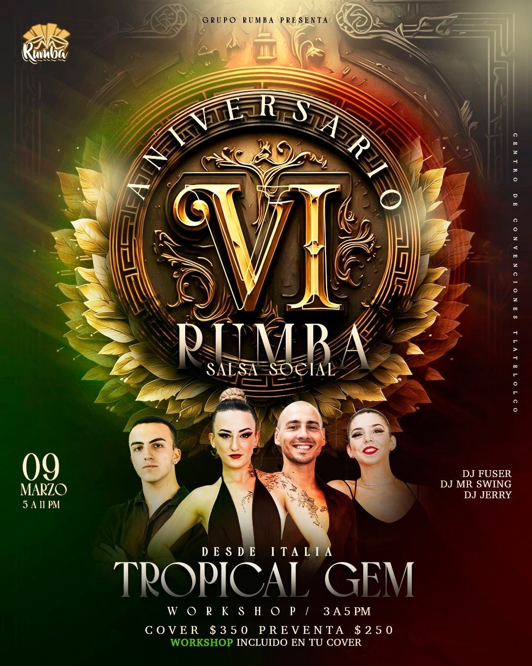 Rumba Salsa Social VI Aniversario edici\u00f3n Tropical Gem  - Centro de Convenciones Tlatelolco