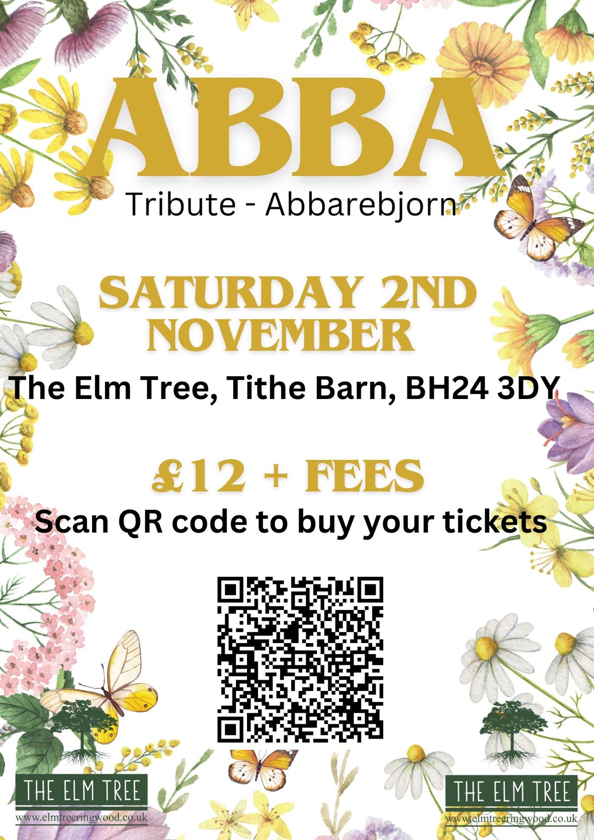 ABBA  Tribute - (Abbarebjorn) - THE TITHE BARN, The Elm Tree - Standing Event - \u00a312 + fees