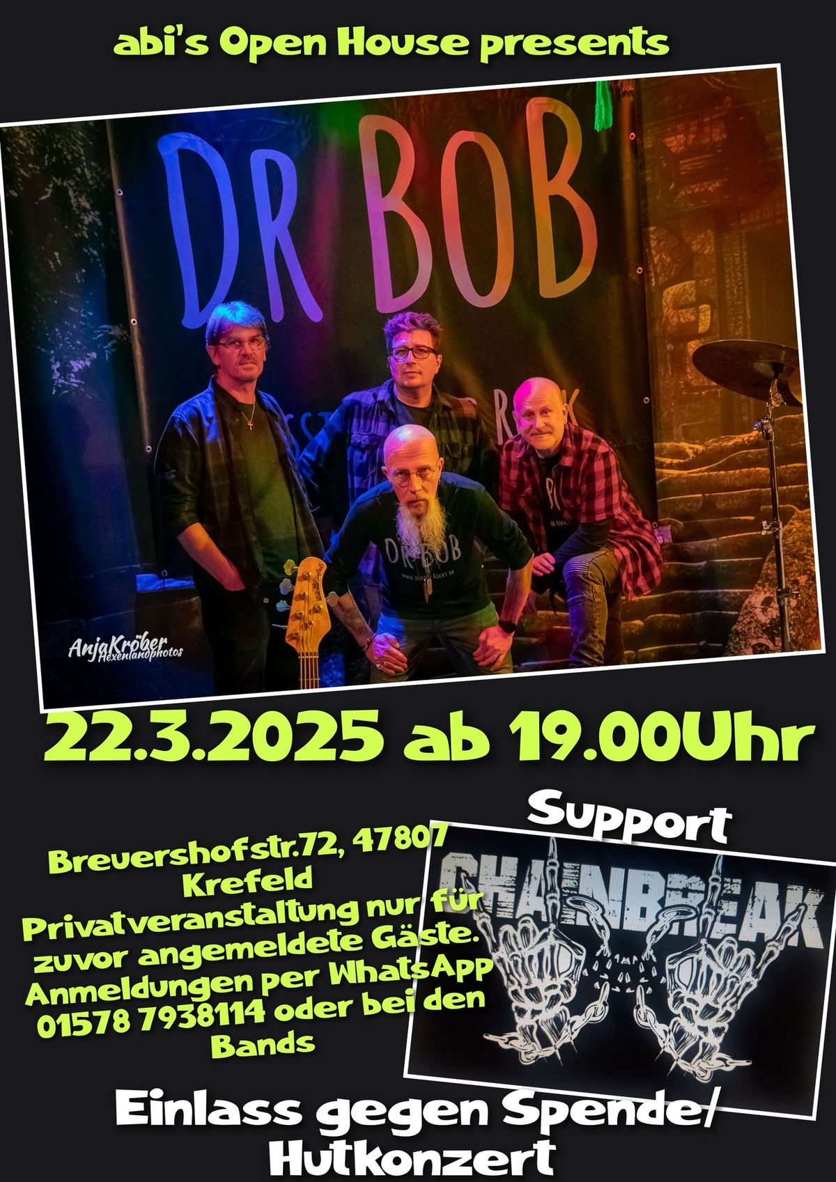 Live-Konzert mit Dr. BOB - Support: CHAINBREAK 