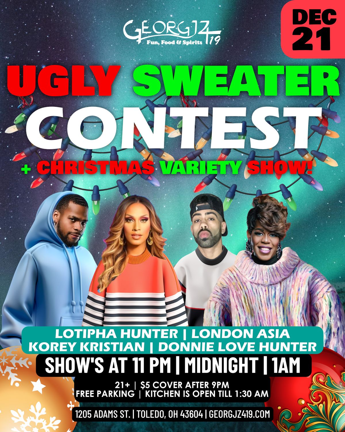 Ugly Sweater Contest + Christmas Variety Show @ Georgjz419