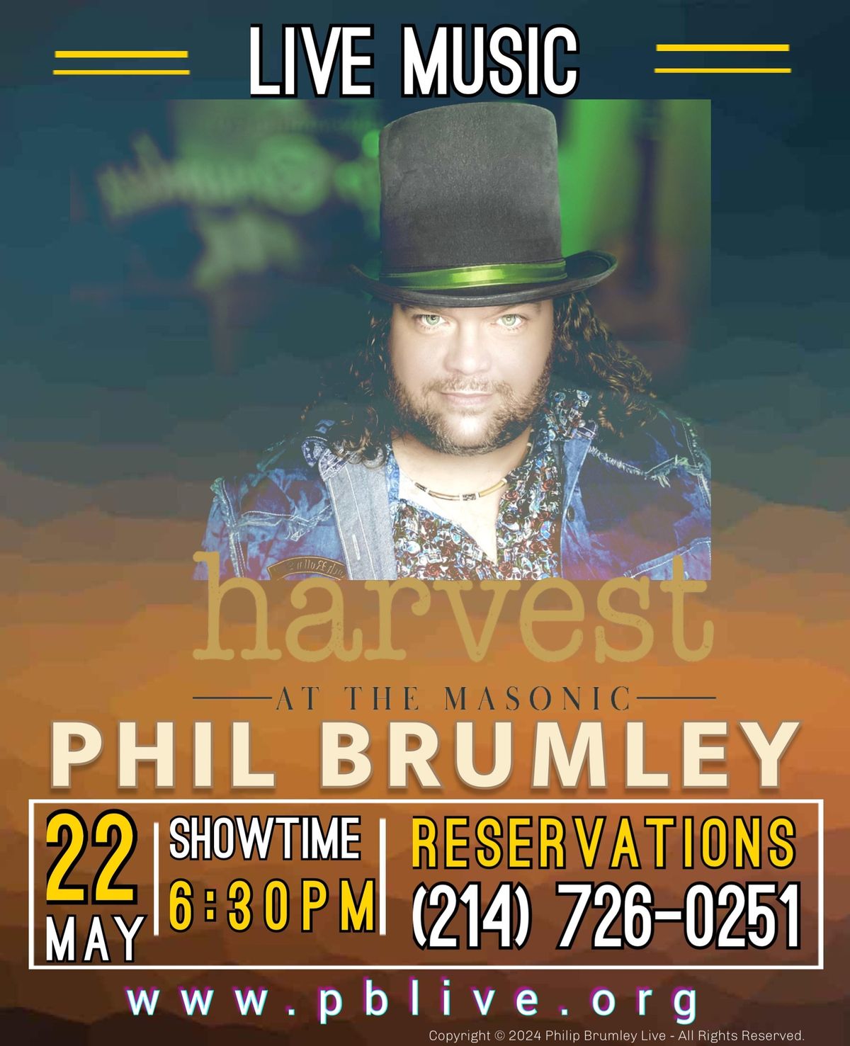 PHIL BRUMLEY LIVE | HARVEST AT THE MASONIC