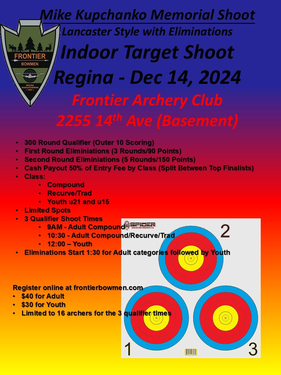 Mike Kupchanko Memorial Lancaster Style Indoor Target Shoot