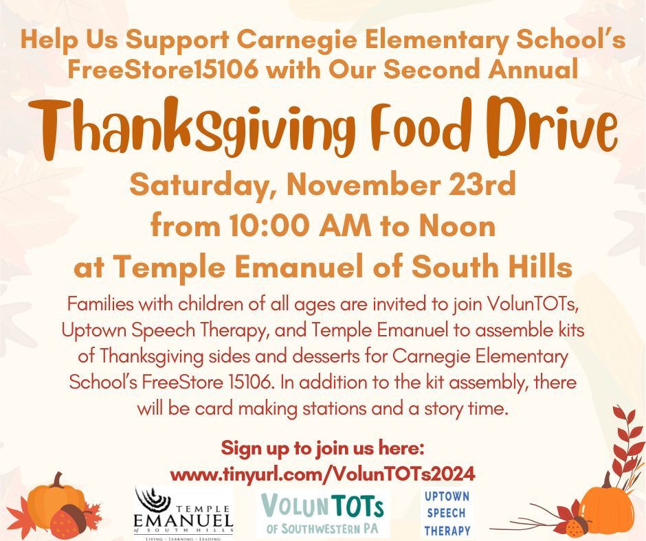 Voluntots Thanksgiving Food Drive - South Hills