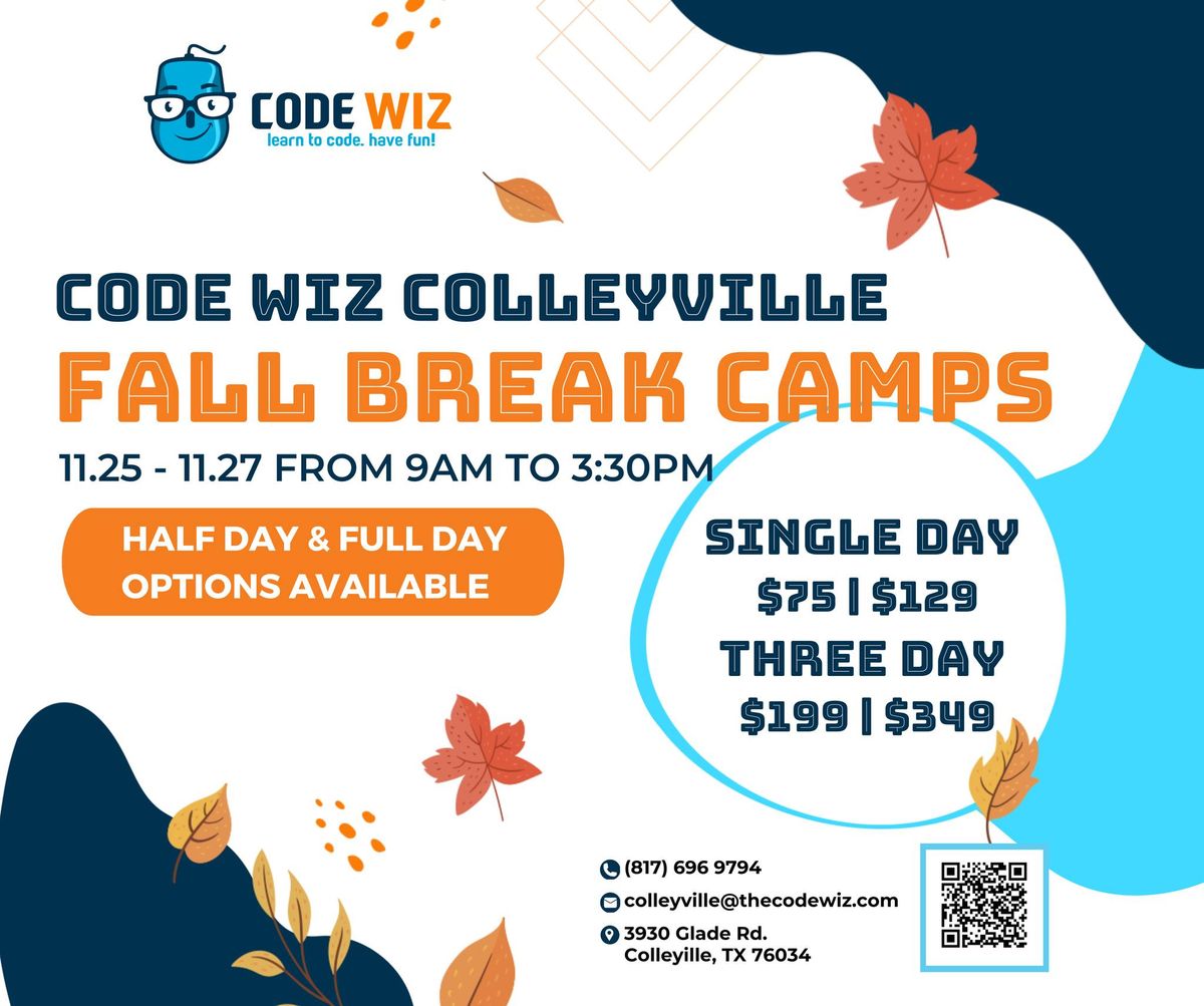 Fall Break Camps @ Code Wiz Colleyville