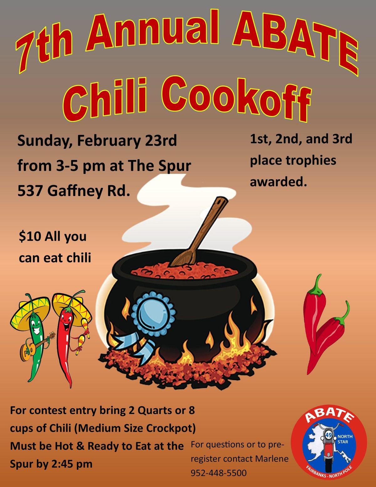 North Star A.B.A.T.E's 7th annual chili cook off