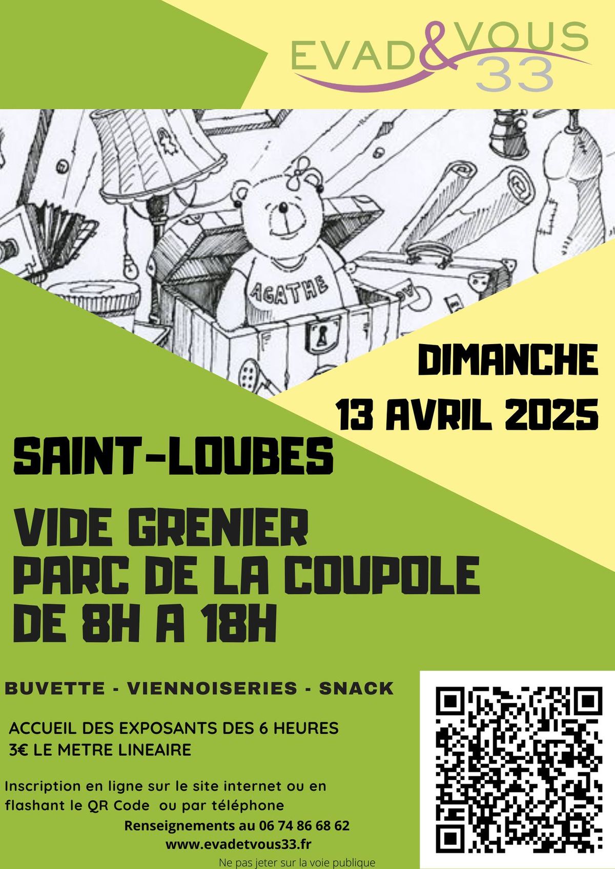 VIDE GRENIER 13 AVRIL SAINT LOUBES AU PARC DE LA COUPOLE 