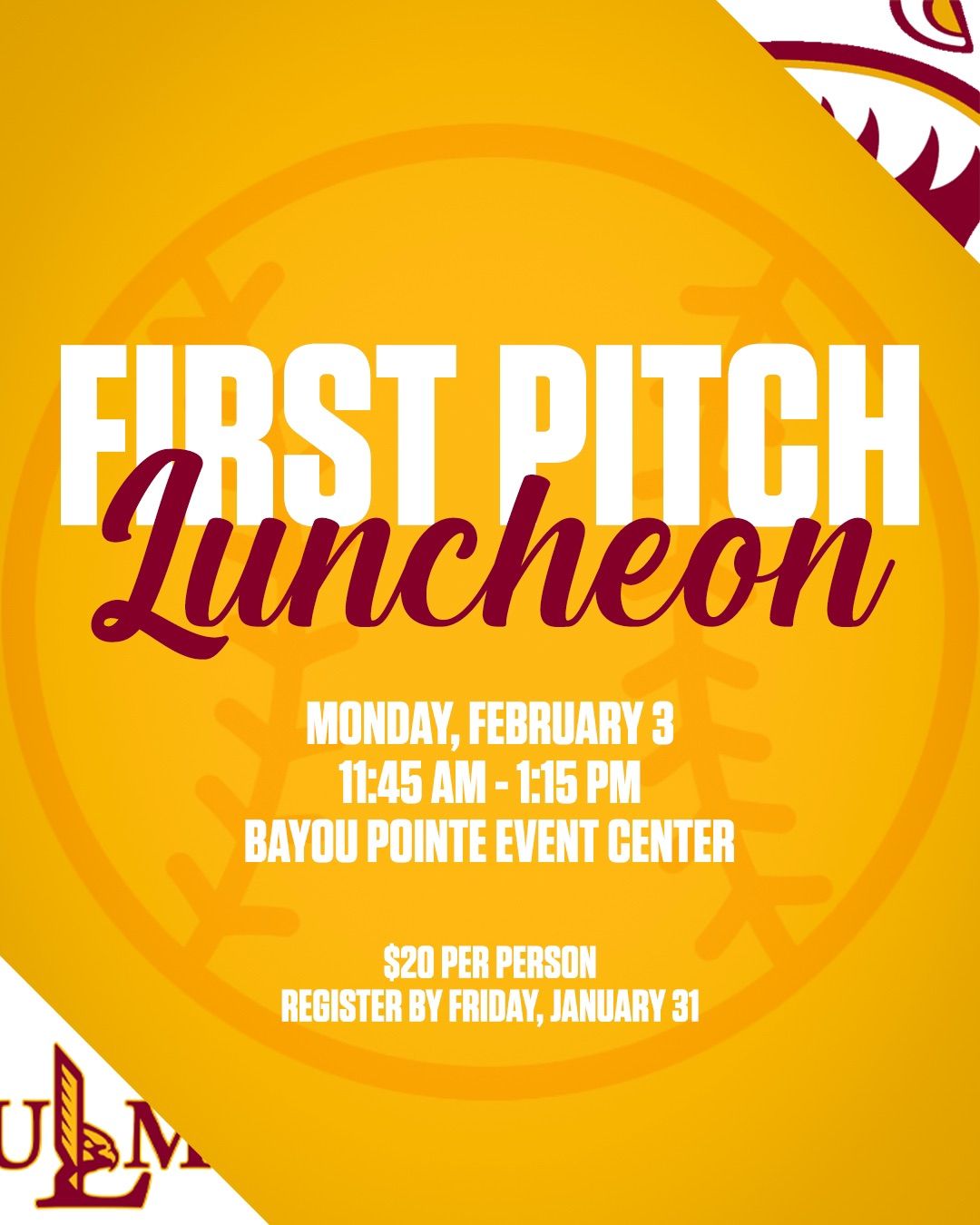 ULM Warhawks Baseball & Softball First Pitch Luncheon