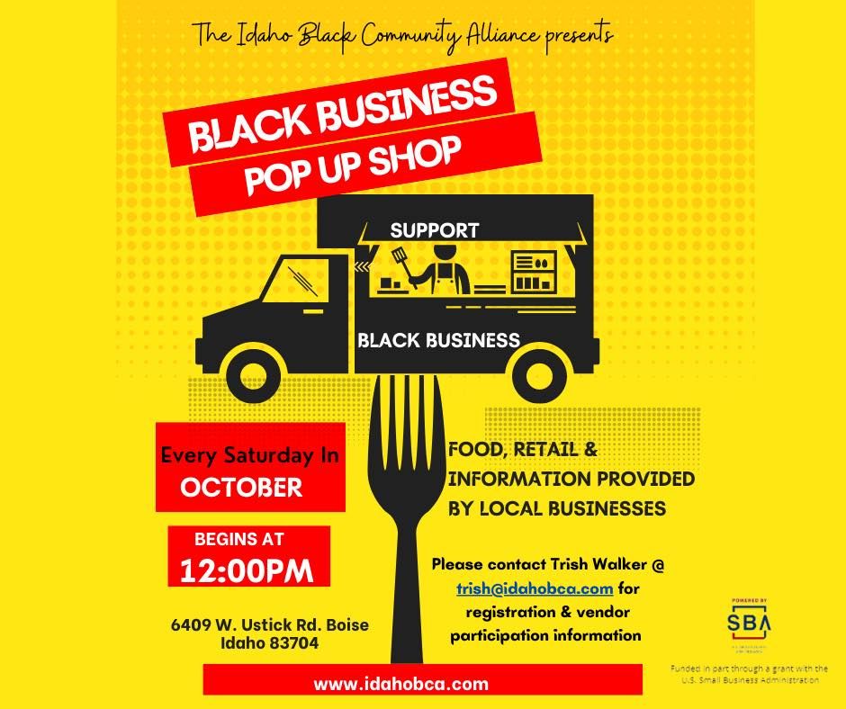 Idaho Black Community Alliance Black Business Pop Up!