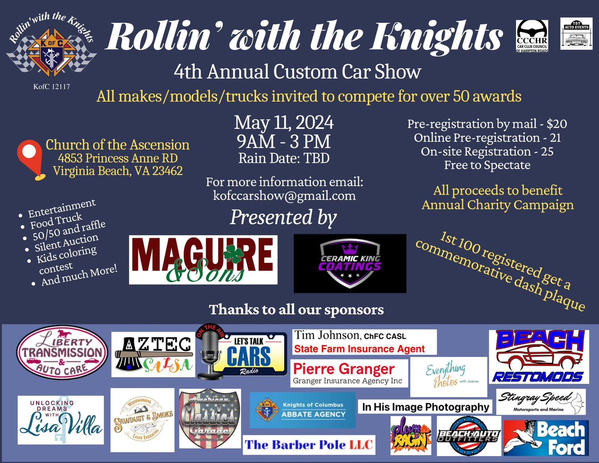 4th Annual Rollin' with the Knights Custom Car Show