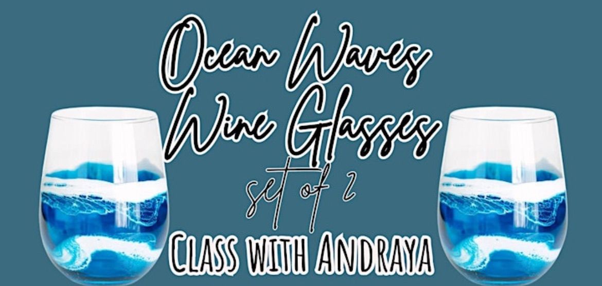 Ocean wave wine glasses
