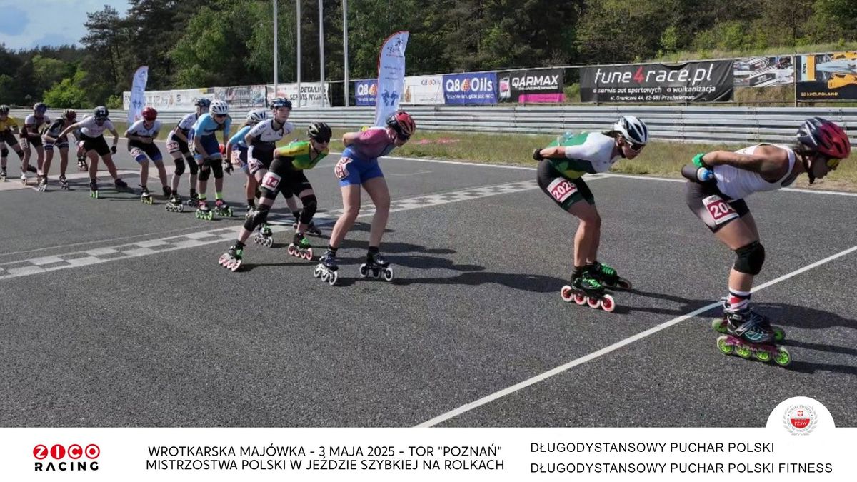 Mistrzostwa Polski w je\u017adzie szybkiej na rolkach na dystansie p\u00f3\u0142maratonu. Tor POZNA\u0143 3 maja 2025