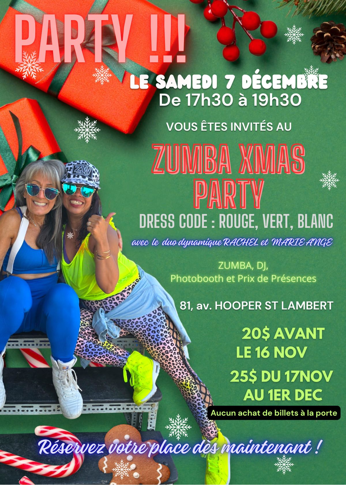 Zumba Xmas party avec Rachel & Marie Ange 