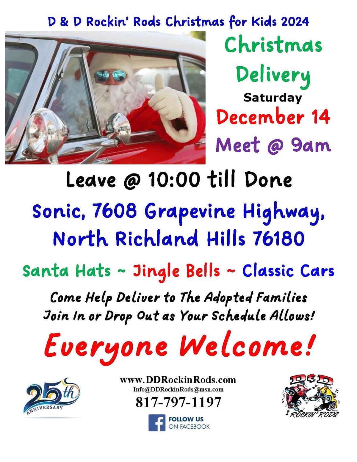 D & D Rockin' Rods Christmas for Kids Delivery 2024