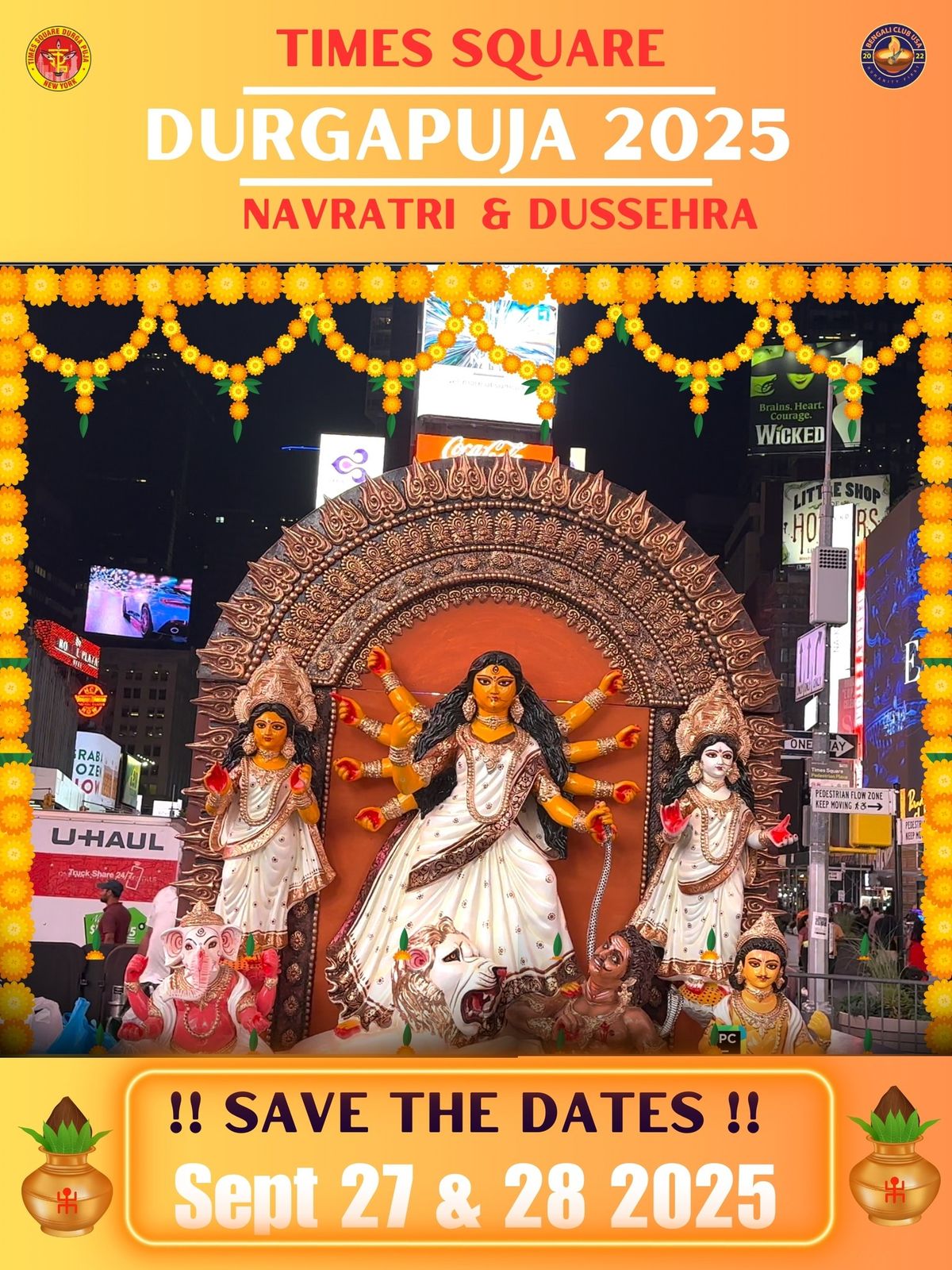 Times Square Durga Puja 2025