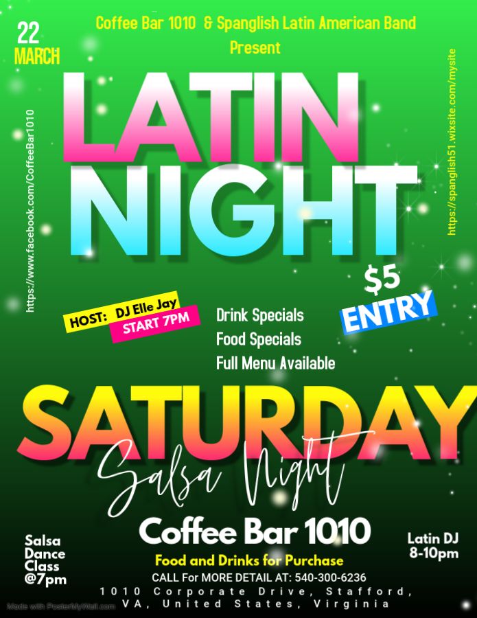 4th Saturday Stafford Salsa Night w\/ DJ Elle Jay & Coffee Bar 1010