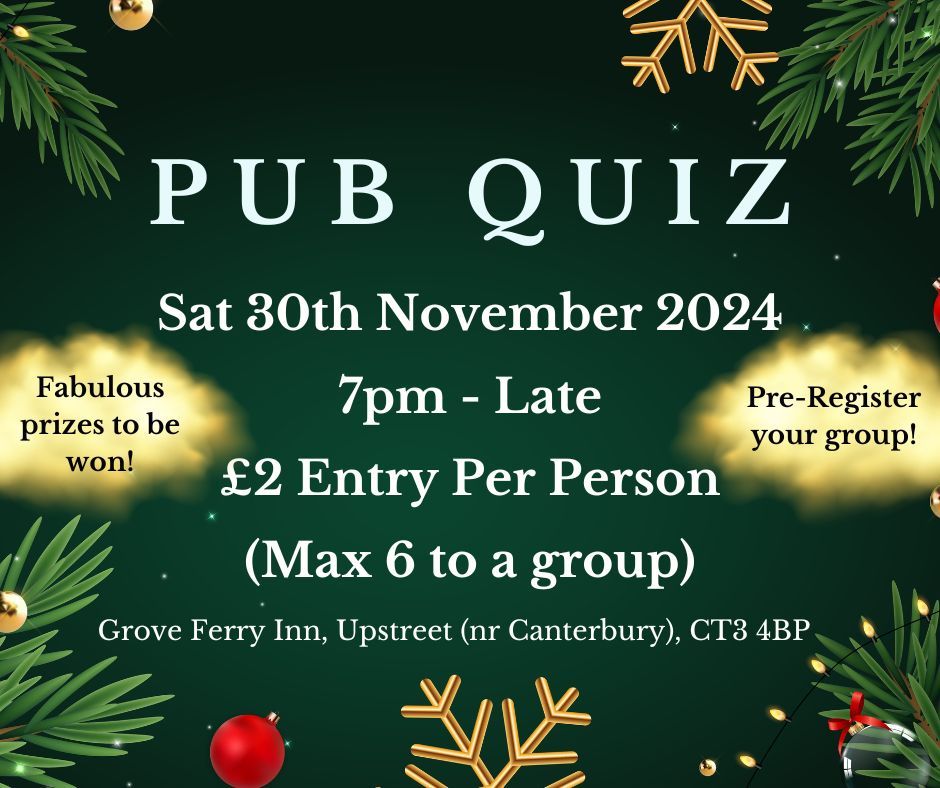 Pub Quiz at Grove Ferry Inn