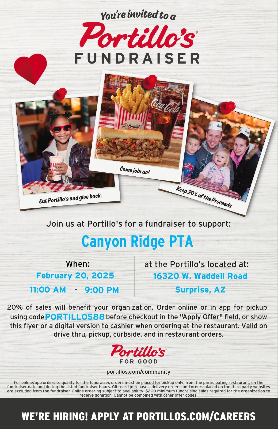 Portillo\u2019s Dine Out Night