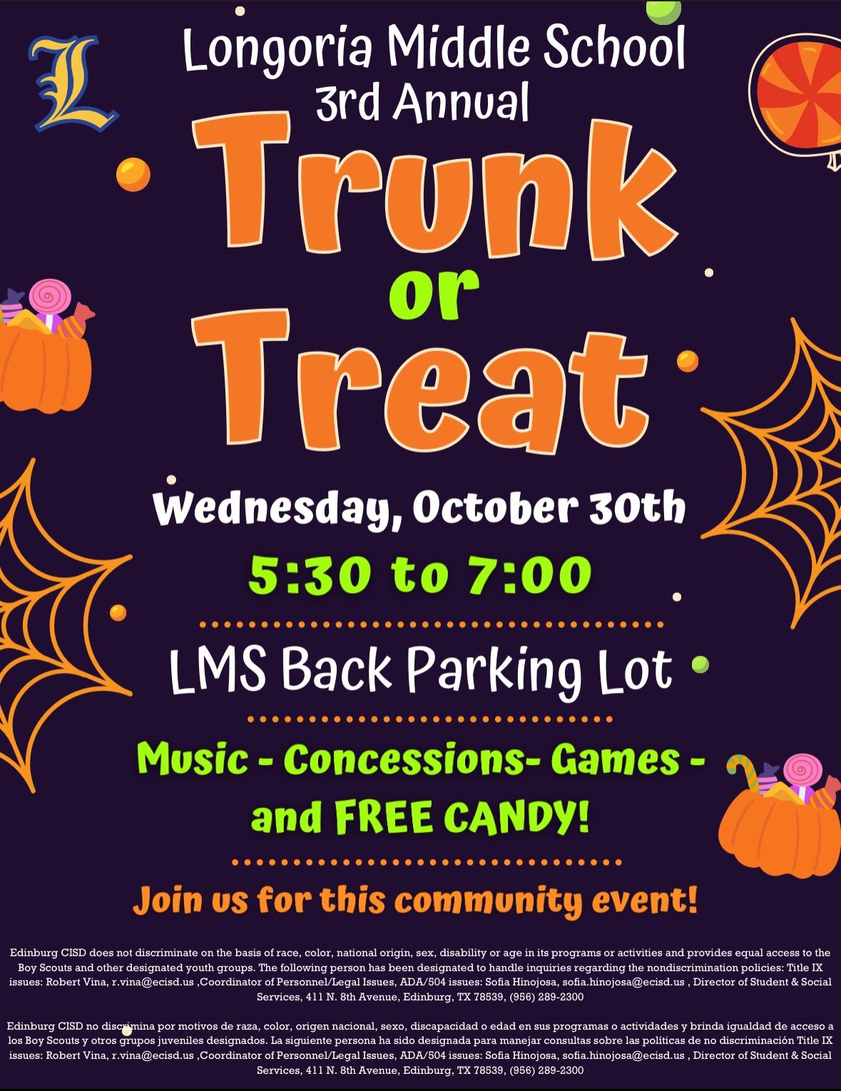 3rd Annual Trunk or Treat 