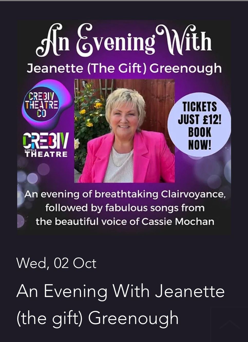 Psychic Night with Jeanette (The Gift) Greenhough