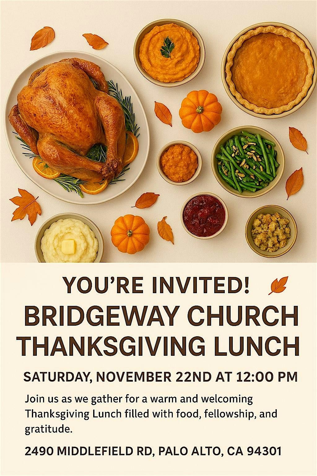 Community Outreach Thanksgiving Lunch @Bridgeway Church