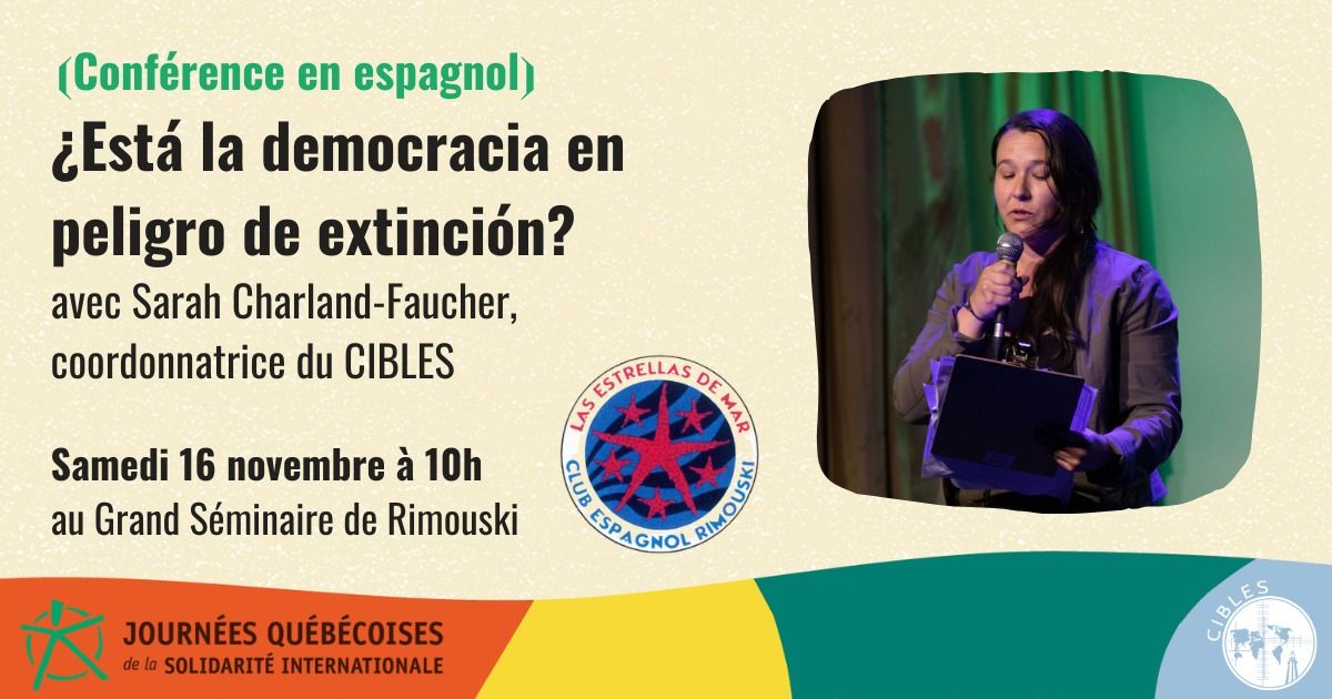 \u2997Conf\u00e9rence en espagnol\u2998 \u00bfEst\u00e1 la democracia en peligro de extinci\u00f3n?