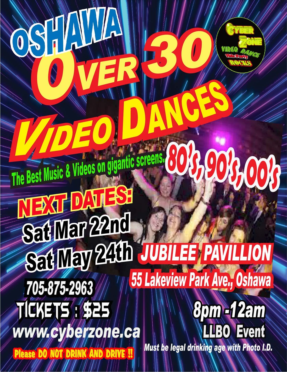 CYBERZONE OVER 30 RETRO VIDEO DANCE at the JUBILEE PAVILION OSHAWA