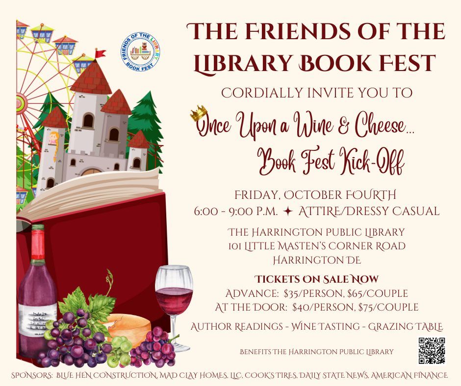 Friends of the H.P.L Once Upon a Wine & Cheese Book Fest Kick Off